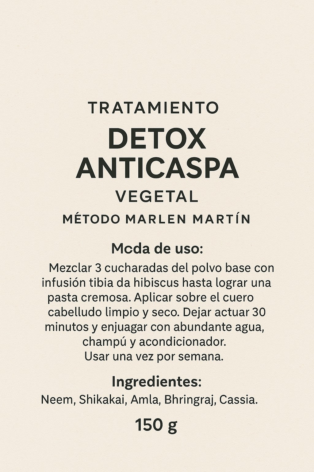 TRATAMIENTO DETOX ANTICASPA VEGETAL