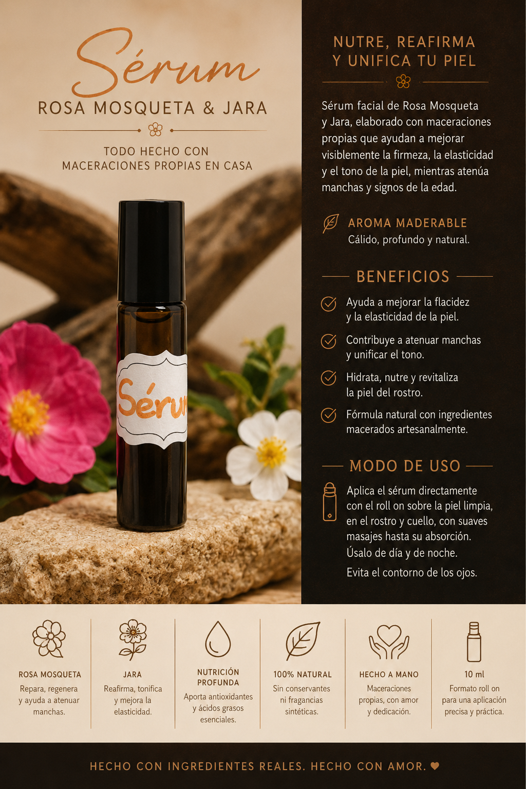 Sérum Facial Rosa Mosqueta & Jara
