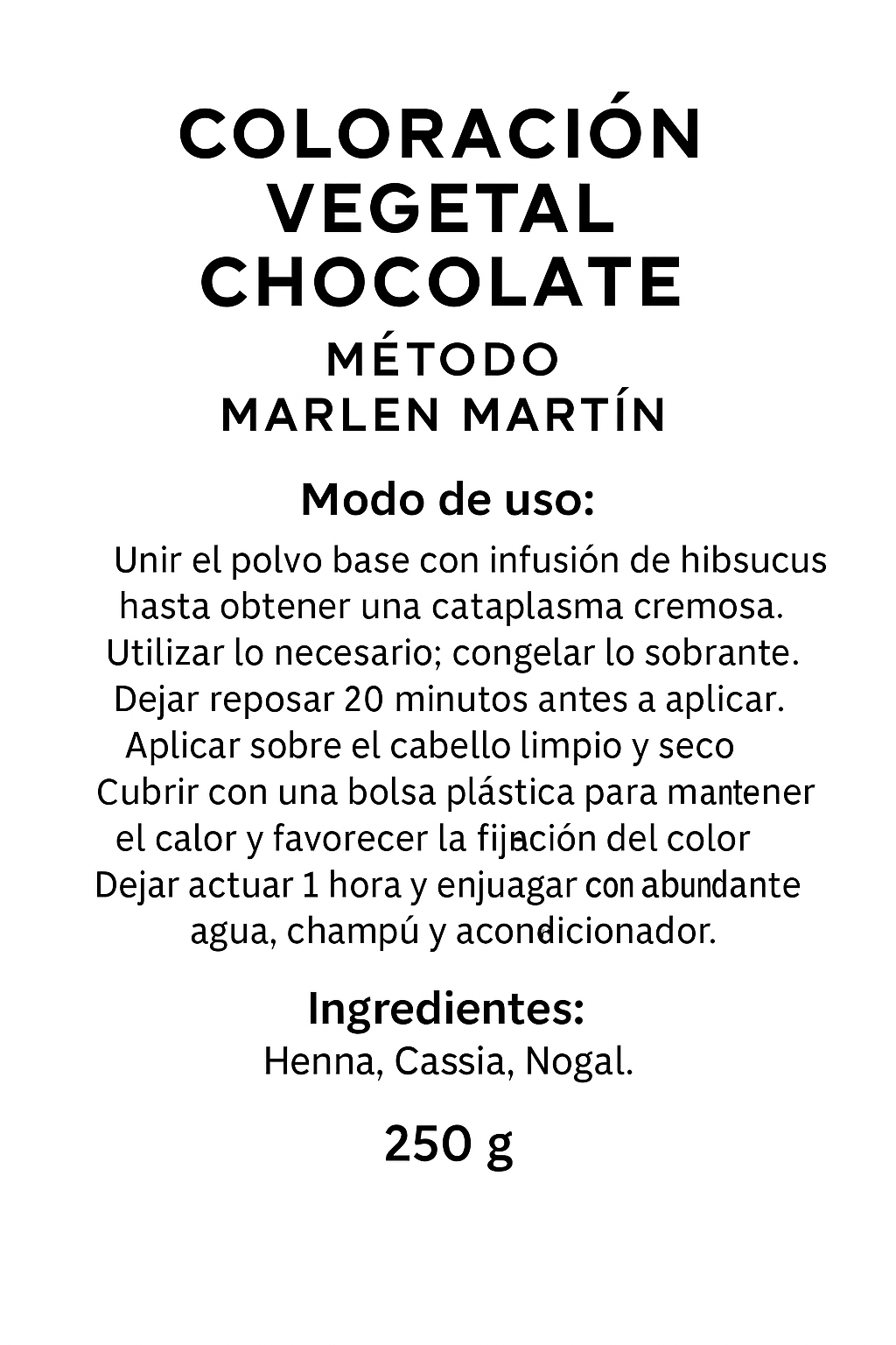 COLORACIÓN VEGETAL CHOCOLATE