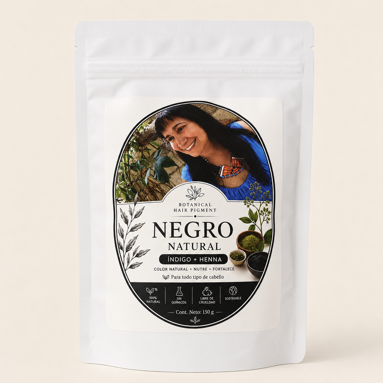 PIGMENTO NEGRO NATURAL- INDIGO Y HENNA